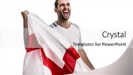  Presentation with english - Colorful slide set enhanced with premier league - english fan celebrating on white backdrop and a white colored foreground