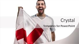  Presentation with premier league - Slide deck having premier league - english fan celebrating on white background and a white colored foreground