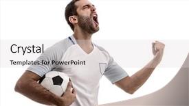  Presentation with english - Slide set with premier league - english fan celebrating on white background and a light gray colored foreground