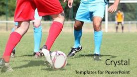  Presentation with premier league - Audience pleasing slide set consisting of premier league - football match backdrop and a mint green colored foreground