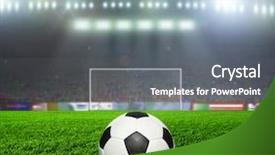  Presentation with football stadium - Beautiful theme featuring premier league - stadium abstract football backdrop and a gray colored foreground