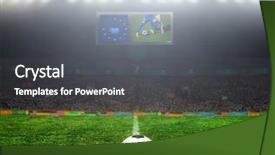  Presentation with football stadium - Beautiful slide deck featuring premier league - stadium abstract football backdrop and a dark gray colored foreground