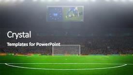  Presentation with football stadium - Audience pleasing slide set consisting of premier league - stadium abstract football backdrop and a dark gray colored foreground