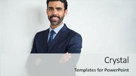  Presentation with conference - Audience pleasing slide deck consisting of premises - portrait of businessman smiling backdrop and a  colored foreground