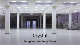  Presentation with modern building - Slide deck with empty premises in some office background and a light gray colored foreground