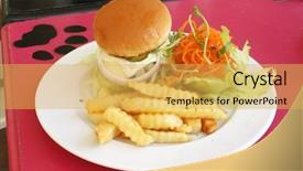  Presentation with burger fries - Cool new presentation with premium burguers - burger and fries backdrop and a  colored foreground