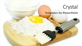  Presentation with flour - Beautiful PPT theme featuring premix - eggs and flour ingredients backdrop and a  colored foreground