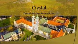  Presentation with czech republic - Presentation theme featuring premonstratensian abbey in the western background and a gold colored foreground