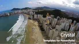  Presentation with aerial - PPT theme with prenant - aerial view of guaruja sao background and a tawny brown colored foreground