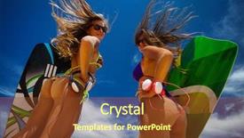  Presentation with sun tanning - Slides with prenant - photo of two girls background and a tawny brown colored foreground