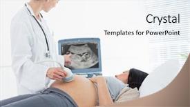  Presentation with prenatal - Colorful slide deck enhanced with prenatal - doctor performing ultrasound on belly backdrop and a white colored foreground