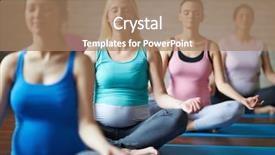  Presentation with prenatal - Theme featuring prenatal - group of pregnant women doing background and a coral colored foreground