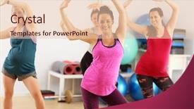  Presentation with group fitness - Slide deck with prenatal - group of pregnant women background and a lemonade colored foreground