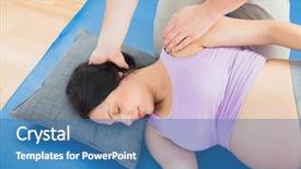  Presentation with pregnant - Amazing slides having prenatal - masseur moving pregnant womans neck backdrop and a teal colored foreground