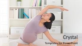  Presentation with relaxation - Slide deck with prenatal - pregnancy yoga meditation full length background and a soft green colored foreground