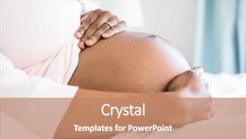  Presentation with prenatal - Colorful PPT theme enhanced with prenatal - pregnant woman touching her belly backdrop and a coral colored foreground