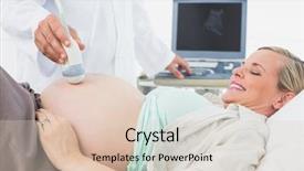  Presentation with prenatal care - Slide set featuring prenatal care - happy pregnant woman having background and a lemonade colored foreground