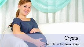  Presentation with prenatal care - Beautiful presentation featuring prenatal care - portrait of a young pregnant backdrop and a light blue colored foreground