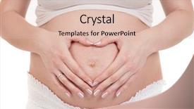  Presentation with prenatal care - Theme having prenatal care - pregnant woman holding her hands background and a lemonade colored foreground