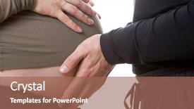  Presentation with prenatal care - Presentation theme enhanced with prenatal care - stomach of the pregnant woman background and a coral colored foreground