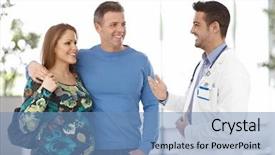  Presentation with postpartum depression pregnant - Cool new PPT theme with prenatal care - young and cheerful pregnant couple backdrop and a teal colored foreground