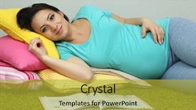  Presentation with prenatal care - Audience pleasing slide deck consisting of prenatal care - young pregnant woman lying backdrop and a yellow colored foreground