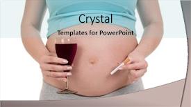  Presentation with cigarettes - Theme featuring prenatal danger - pregnant belly with wine background and a  colored foreground