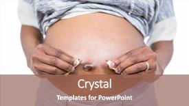  Presentation with medicine pregnant woman - Colorful PPT layouts enhanced with prenatal danger - pregnant woman destroying cigarette backdrop and a violet colored foreground