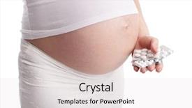  Presentation with prenatal - Audience pleasing presentation theme consisting of prenatal danger - pregnant woman holding pills isolated backdrop and a light gray colored foreground