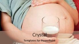  Presentation with pregnant woman - Cool new theme with prenatal danger - young pregnant woman holding glass backdrop and a coral colored foreground
