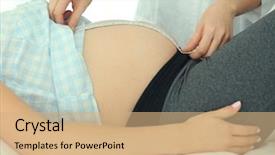  Presentation with prenatal - Cool new PPT theme with prenatal development - examination of pregnant woman backdrop and a coral colored foreground