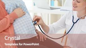  Presentation with pregnant woman - Cool new theme with prenatal development - examination of pregnant woman backdrop and a coral colored foreground