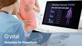  Presentation with gynecology - Presentation theme consisting of prenatal screening - gynecology consultation doctor showing results background and a teal colored foreground