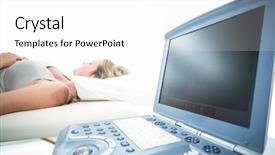  Presentation with prenatal - Cool new presentation theme with prenatal screening - pregnant woman receiving ultrasound treatment backdrop and a  colored foreground