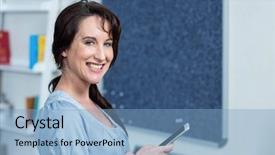  Presentation with prenatal - Theme with prenatal screening - pregnant woman with smartphone background and a  colored foreground