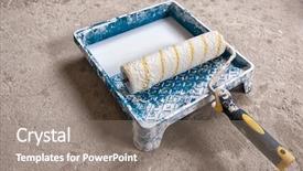  Presentation with concrete construction - Presentation consisting of prep - construction tools for painting background and a gray colored foreground