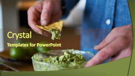  Presentation with taste - Colorful slide deck enhanced with prep - dipping tortilla chip into freshly backdrop and a tawny brown colored foreground