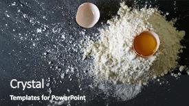  Presentation with flour - PPT theme having prep - top view of flour background and a dark gray colored foreground