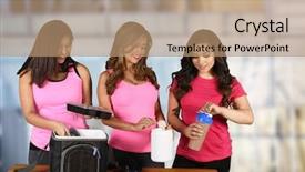  Presentation with meals - Colorful slide deck enhanced with prep - women working together on prepping backdrop and a  colored foreground