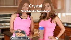  Presentation with working together - Presentation theme with prep - women working together on prepping background and a red colored foreground