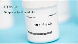 Presentation with pills - PPT theme with prep-pre-exposure-prophylaxis-pills background and a light blue colored foreground