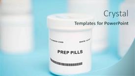  Presentation with pills - PPT layouts with prep-pre-exposure-prophylaxis-pills background and a light blue colored foreground
