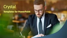  Presentation with report writing social mediaa - Colorful PPT theme enhanced with preparation business plans entrepreneurs - confident financier preparing for seminar backdrop and a tawny brown colored foreground