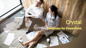  Presentation with managers - Amazing slide deck having preparation business plans entrepreneurs - young relaxed economists or managers backdrop and a tawny brown colored foreground