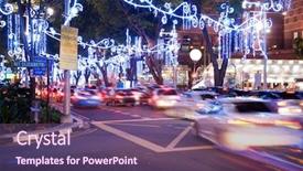  Presentation with street lights - Beautiful presentation featuring preparation for christmas motion backdrop and a violet colored foreground