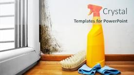  Presentation with mold - Amazing PPT theme having preparation-for-mold-removal-black backdrop and a sky blue colored foreground