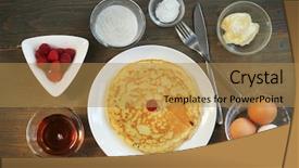  Presentation with food preparation - PPT layouts with preparation for pancake flour background and a coral colored foreground