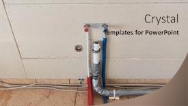  Presentation with waste water - Presentation theme enhanced with preparation-for-water-connection background and a light gray colored foreground