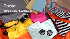  Presentation with personal - Cool new presentation with preparation journal - open suitcase with clothes backdrop and a gray colored foreground