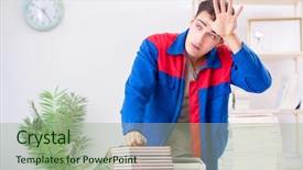  Presentation with book - Beautiful PPT layouts featuring preparation journal - worker in publishing house preparing backdrop and a  colored foreground